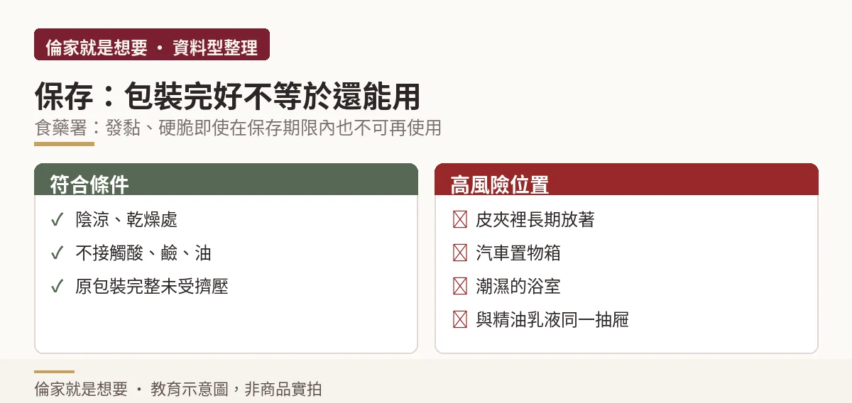 保險套保存條件與高風險存放位置對照