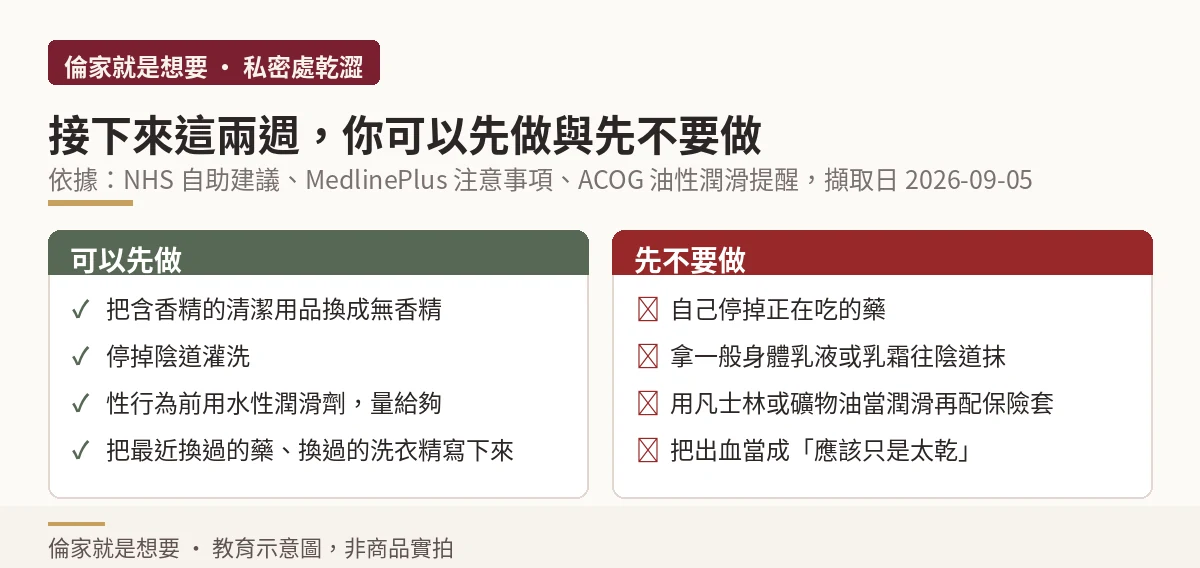 接下來兩週可以先做與先不要做的事項對照
