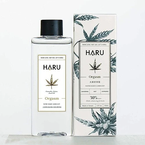 HARU ORGASM 大麻熱浪迷情水溶性潤滑液 155ml 外瓶正面