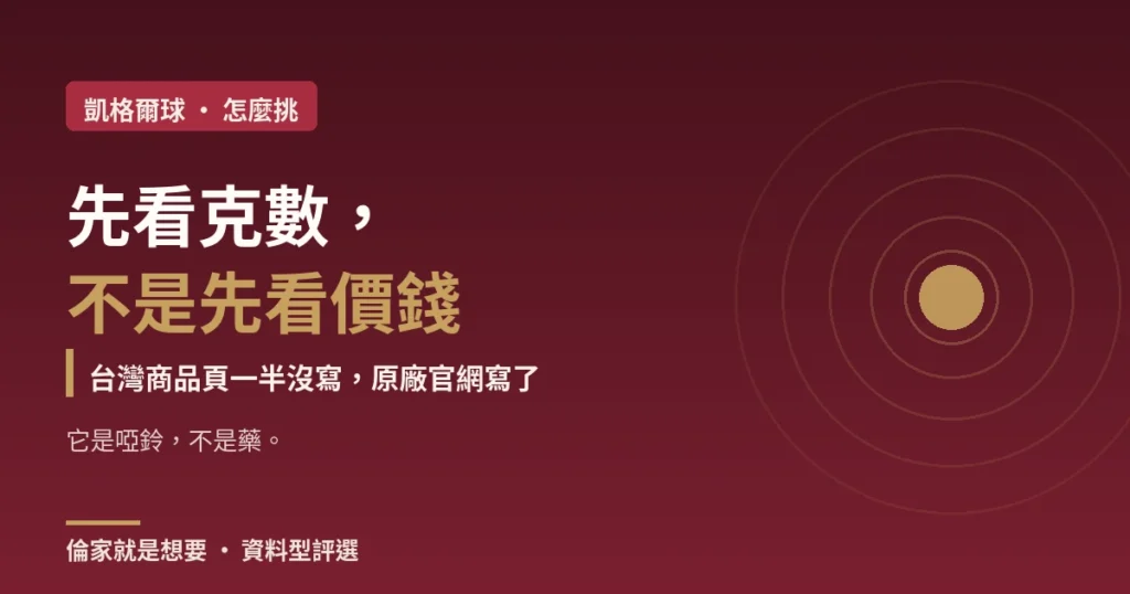 封面:凱格爾球怎麼挑,先看克數不是先看價錢