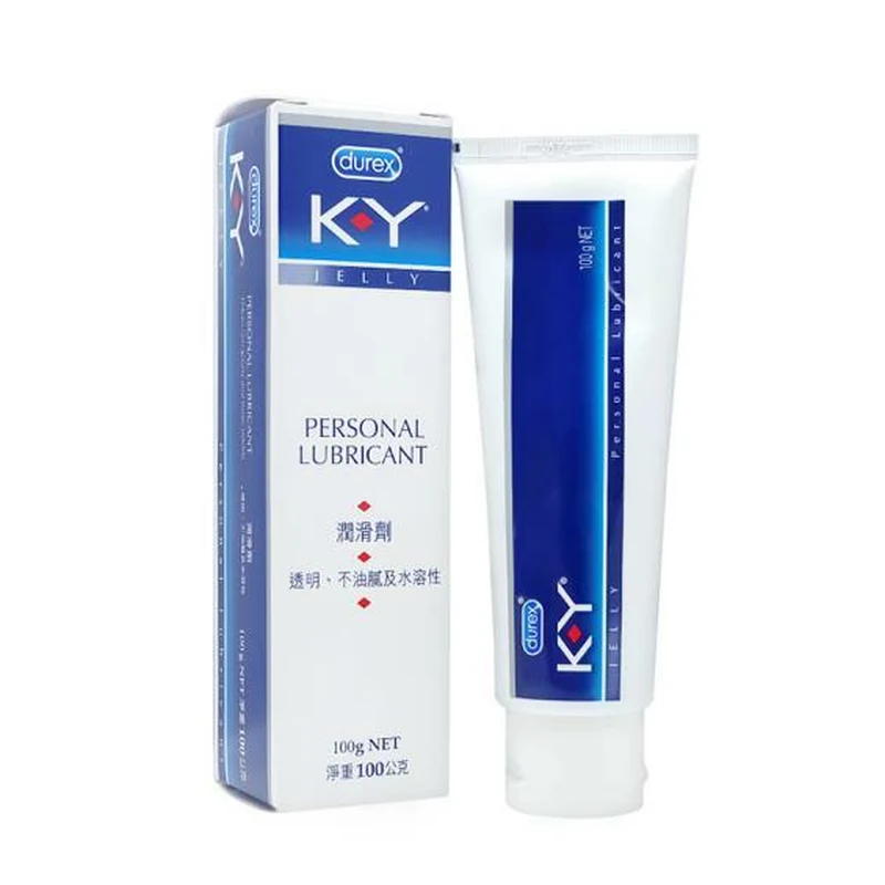 Durex 杜蕾斯 KY 潤滑劑 100g 商品圖,外盒標示透明、不油膩及水溶性