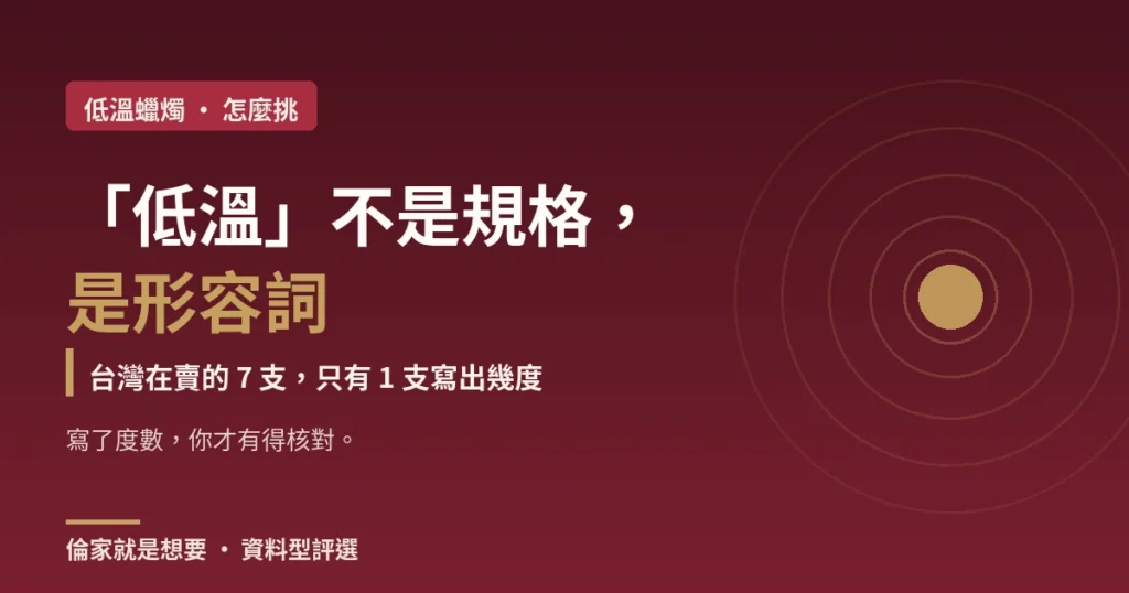 封面:低溫蠟燭的「低溫」不是規格是形容詞,台灣在賣的 7 支只有 1 支寫出幾度